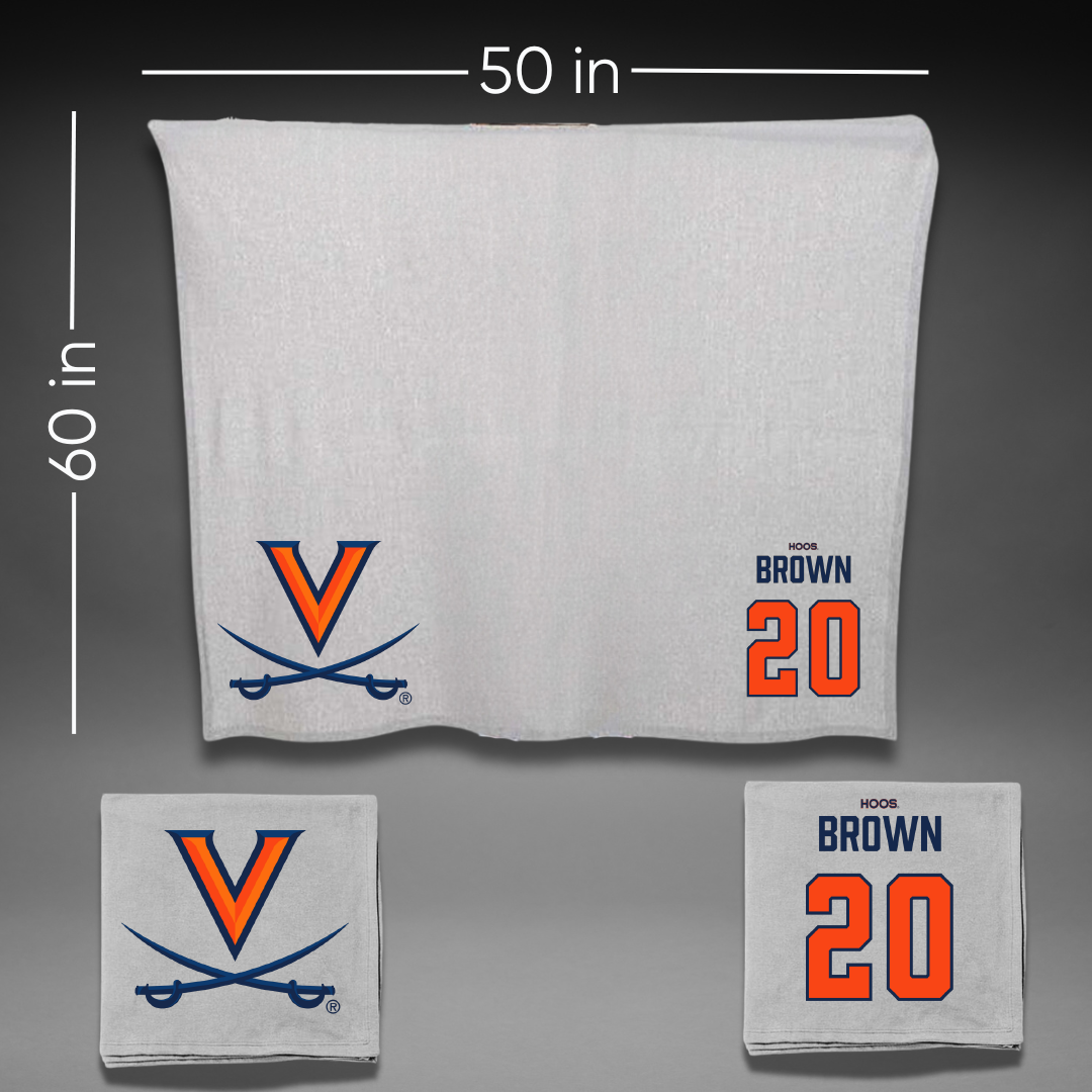 University of Virginia Football Gray Blanket - #20 Xavier Brown