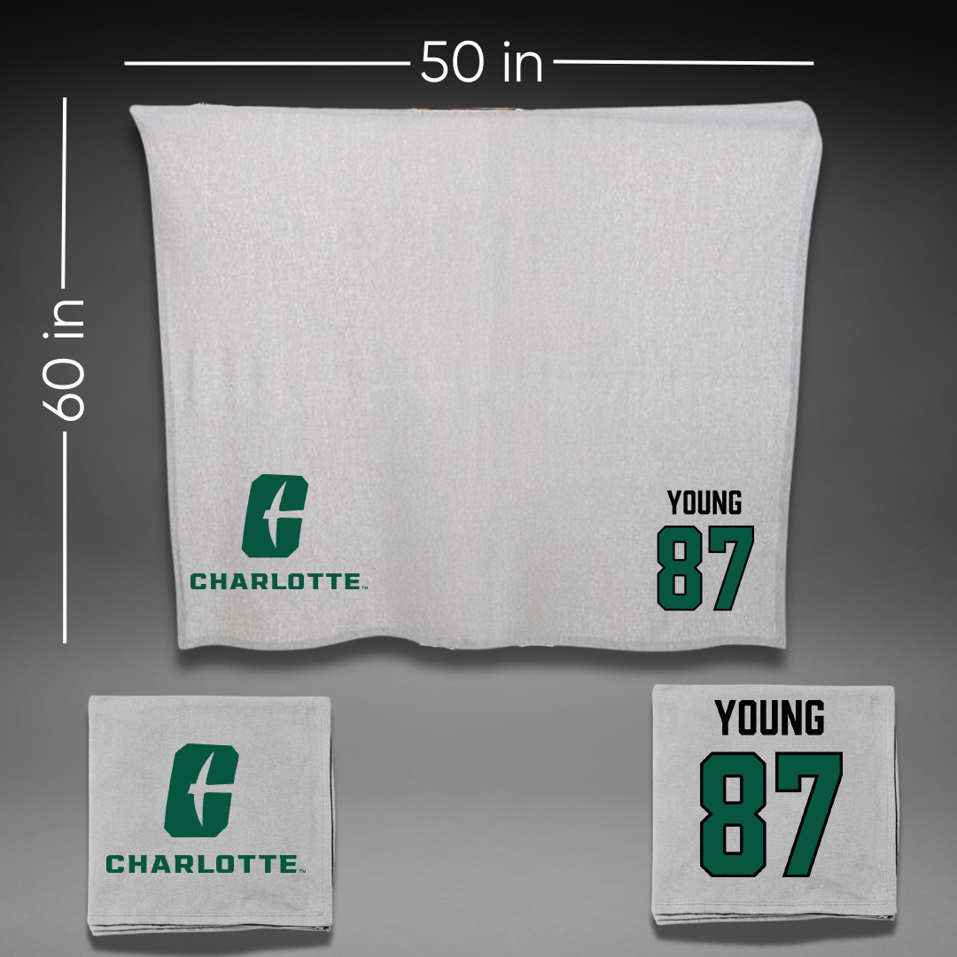 The University of North Carolina at Charlotte Football Gray Blanket - #87 Jake Young