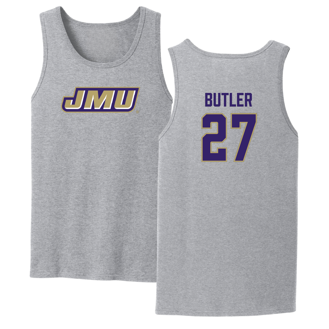 James Madison University Softball Sport Gray Tank Top - #27 Reed Butler