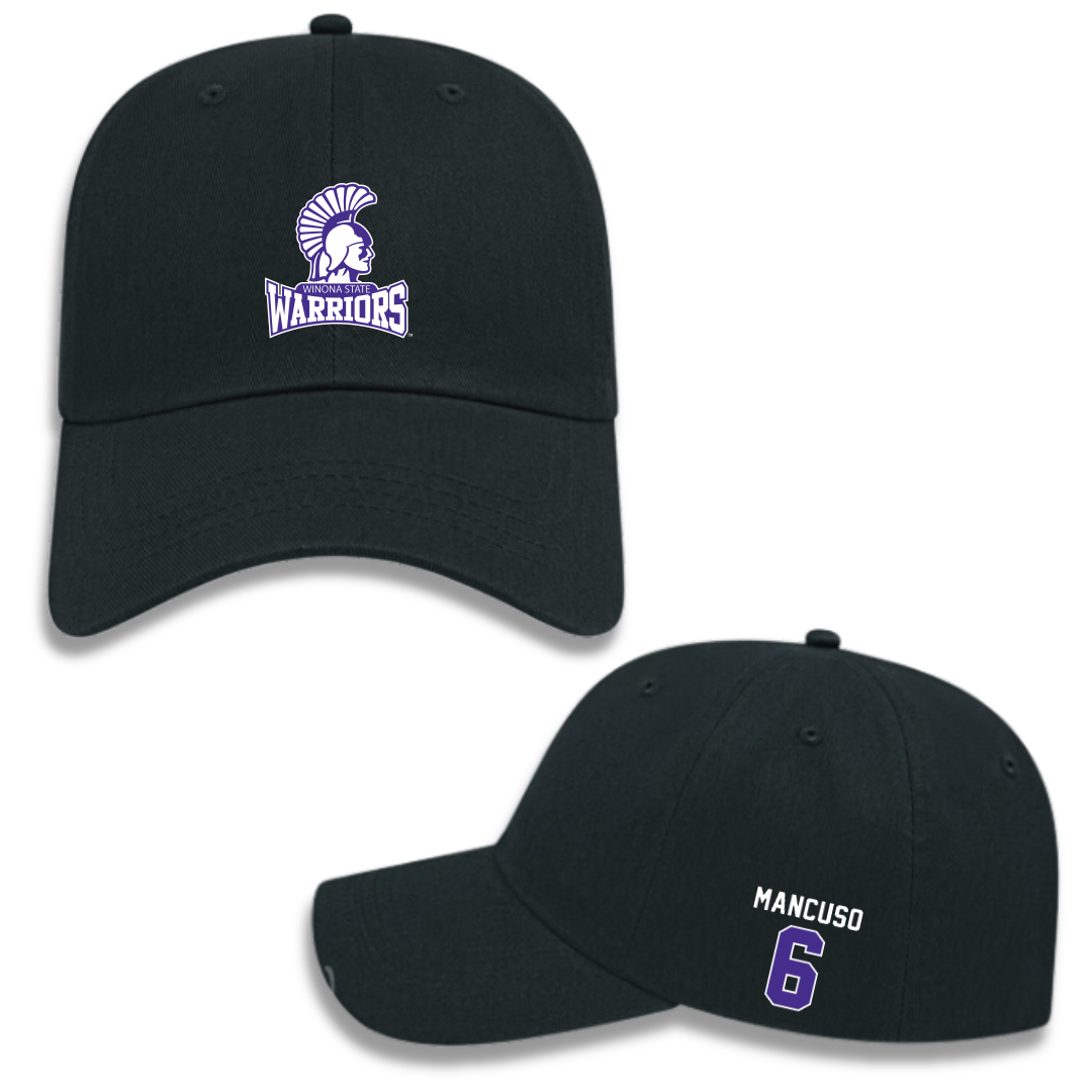 Winona State University Softball Black Hat - #6 Tiegan Mancuso