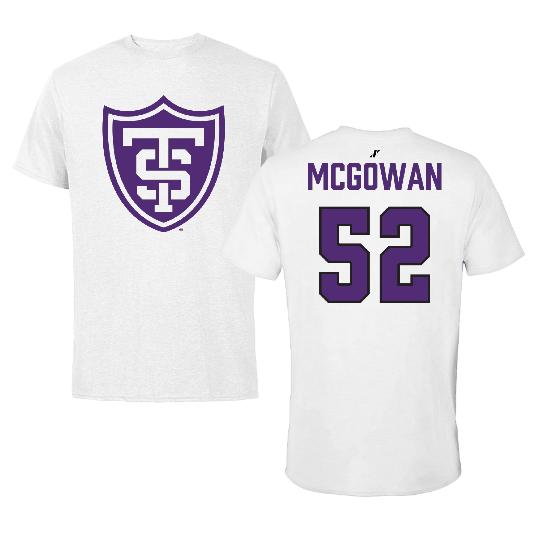 University of St. Thomas (Minnesota) Basketball White Tee - #52 Savannah McGowan