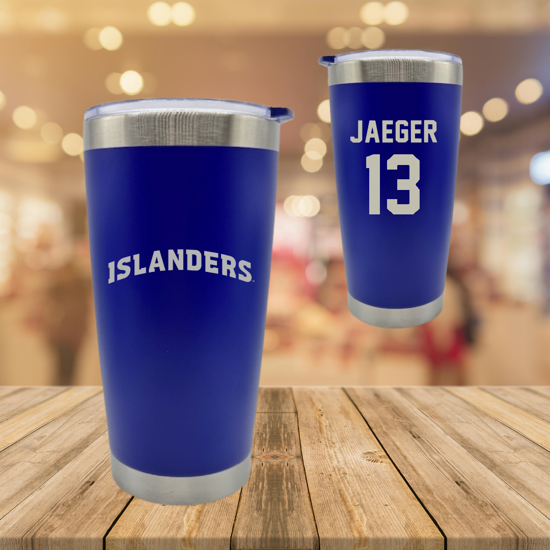 Texas A&M University-Corpus Christi Volleyball Blue Stainless Steel Tumbler - #13 Brooklyn Jaeger