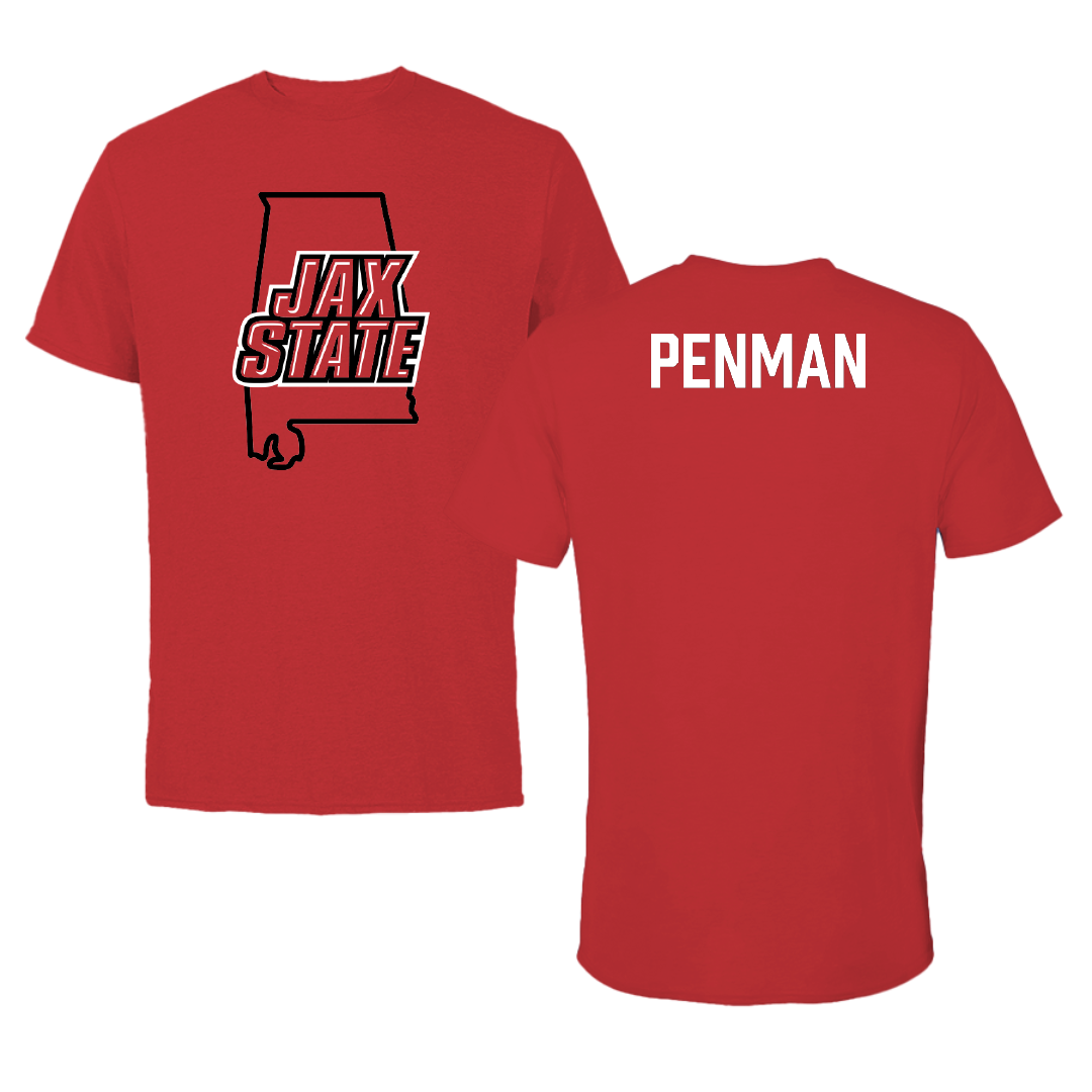 Jacksonville State University Tennis Red State Performance Tee - Charlie Penman