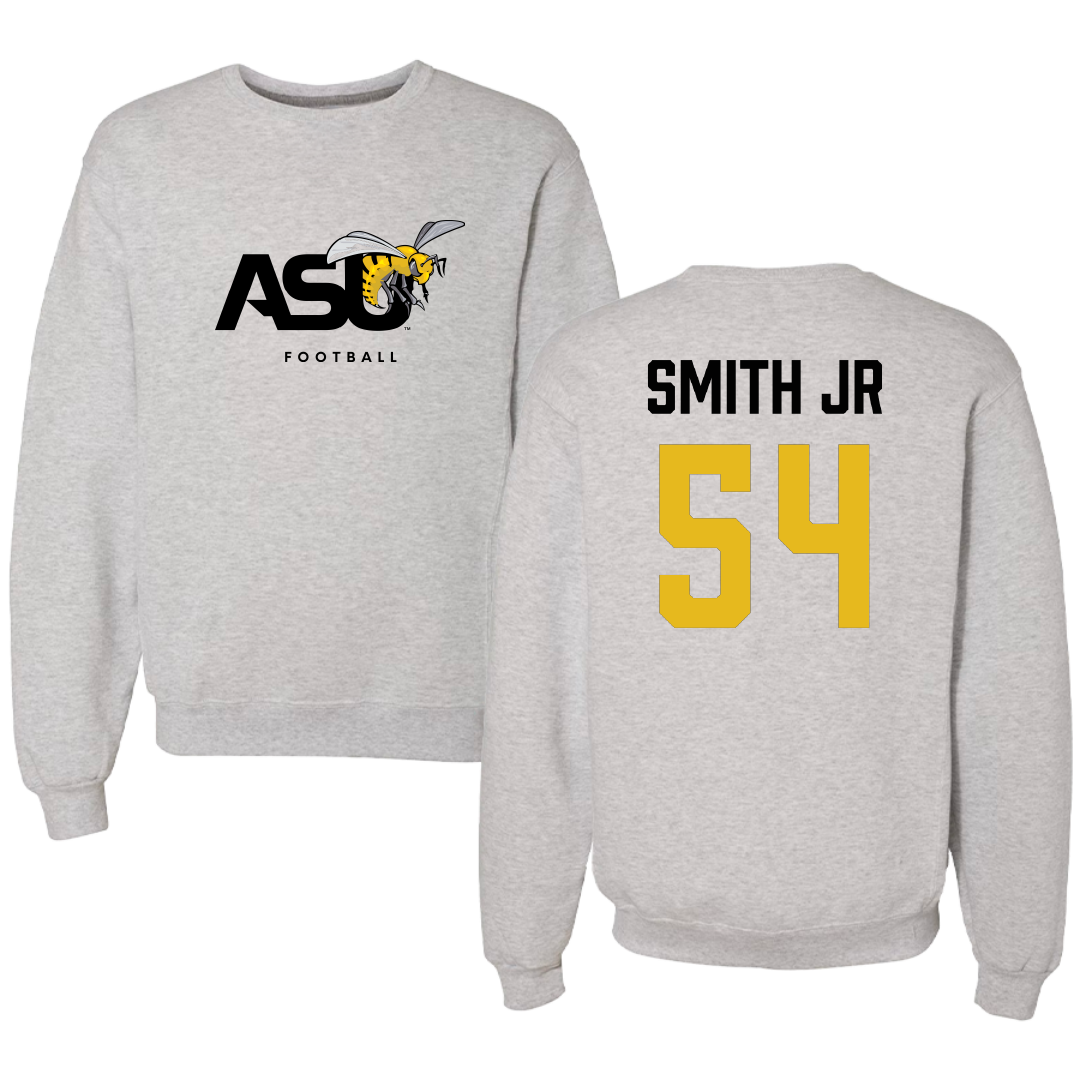 Alabama State University Football Light Gray Crewneck - #54 Patrick Smith Jr