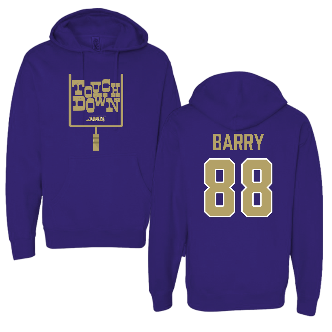 James Madison University Football Purple Touchdown Hoodie - #88 Ibrahim Barry