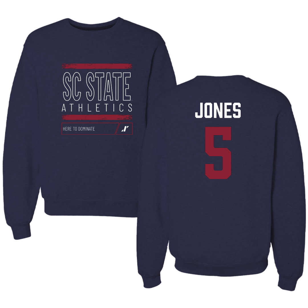 South Carolina State University Football Navy Dominate Crewneck - #5 Tyler Jones