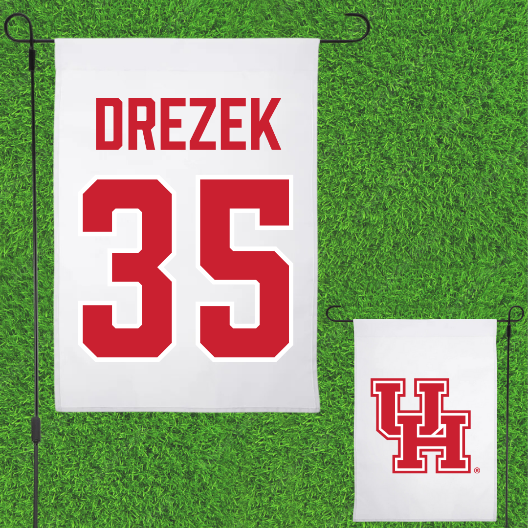 University of Houston Baseball White Garden Flag - #35 Graysen Drezek