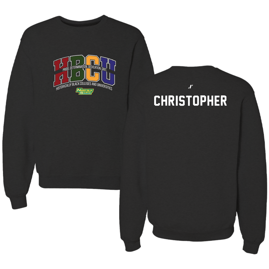 Norfolk State University TF and XC Black HBCU Crewneck - Jahquan Christopher