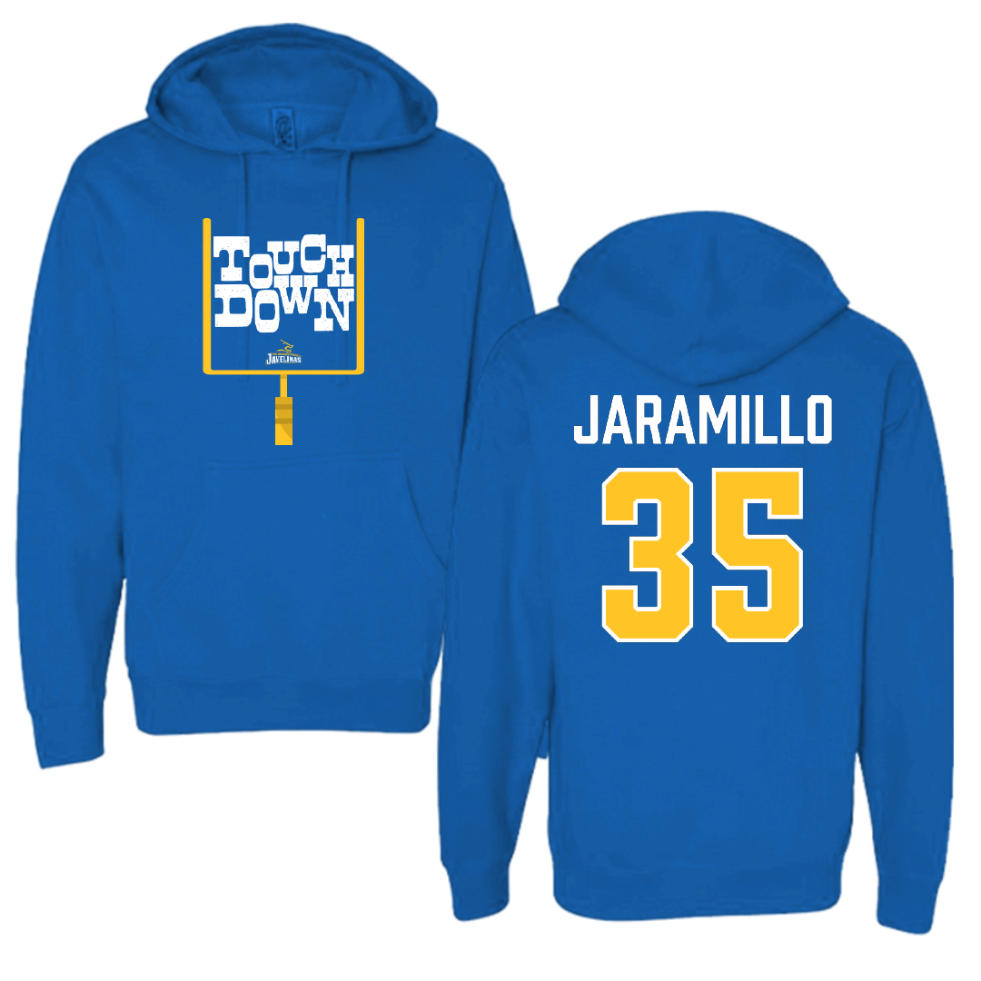 Texas A&M University-Kingsville Football Blue Touchdown Hoodie - #35 Luis Jaramillo