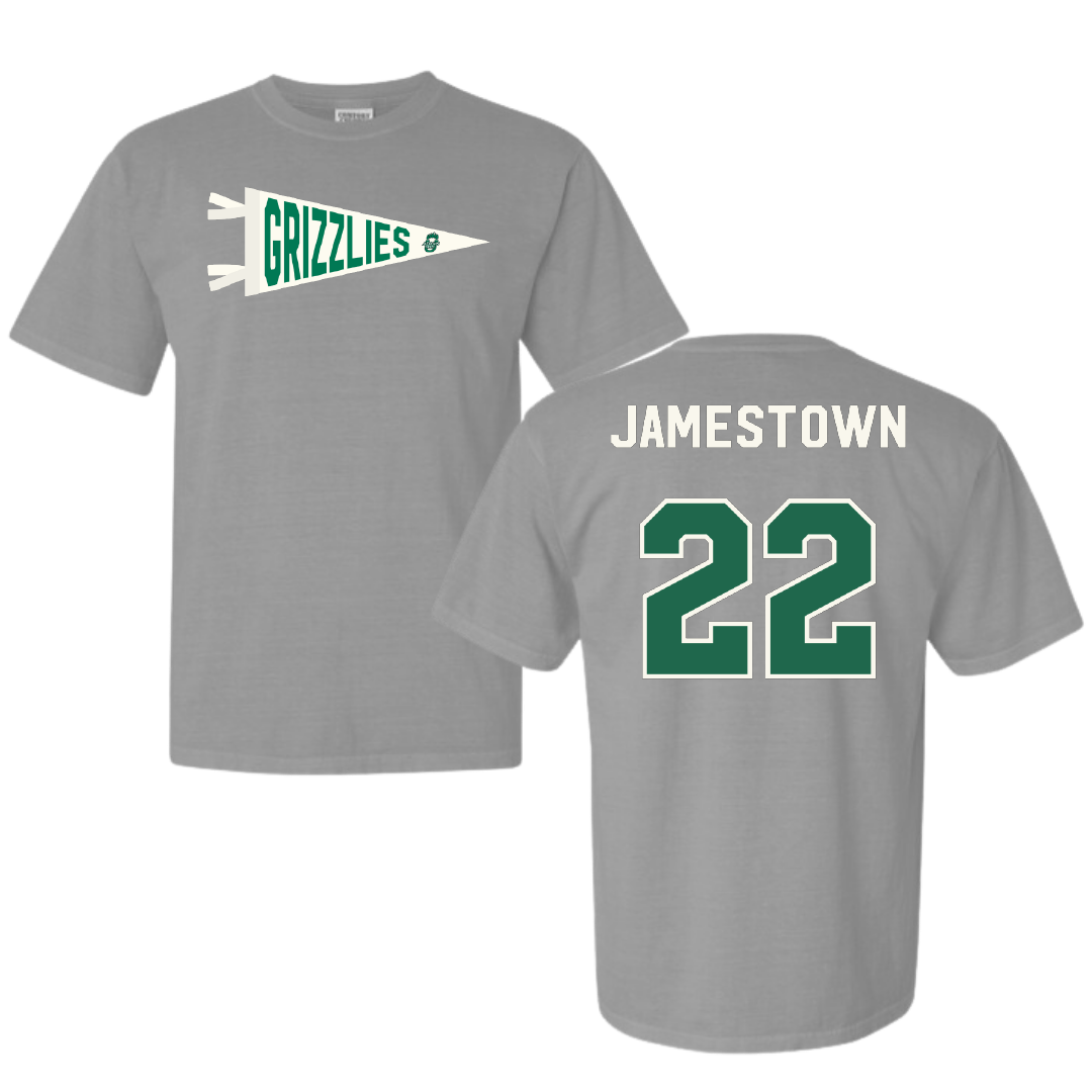Adams State University Basketball Light Gray Pennant Comfort Colors Tee - #22 Tajaun Jamestown
