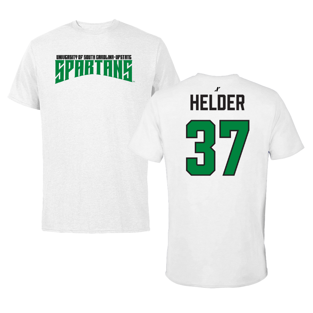 University of South Carolina-Upstate Baseball White Classic Tee - #37 Gabe Helder