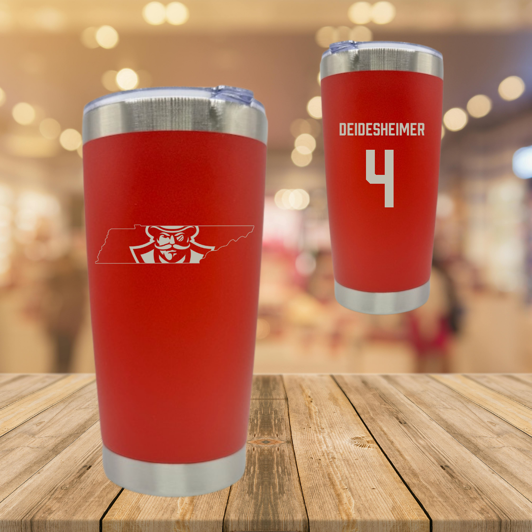 Austin Peay State University Beach Volleyball Red Stainless Steel Tumbler - #4 Payton Deidesheimer