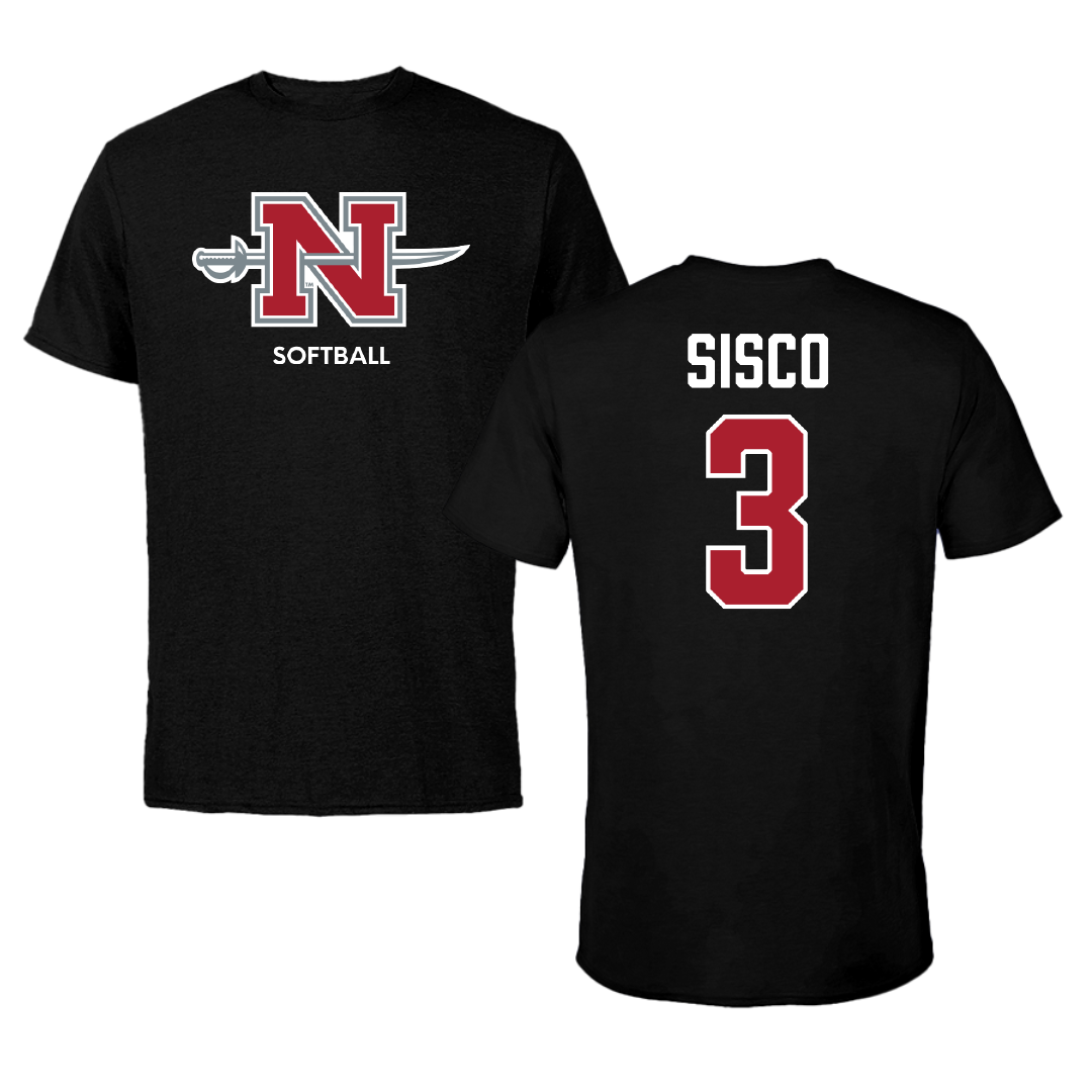 Nicholls State University Softball Black Mascot Tee - #3 Claire Sisco