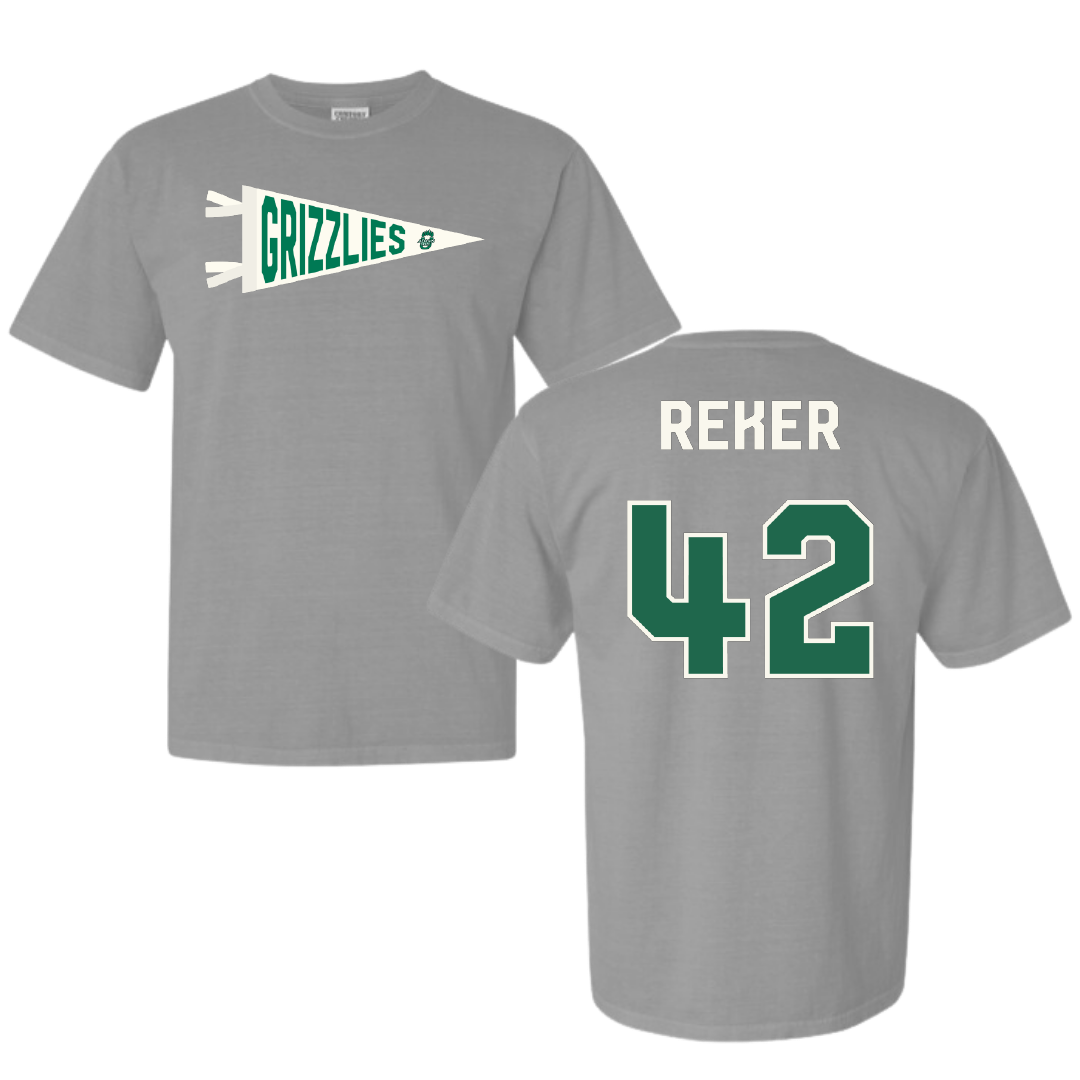 Adams State University Baseball Light Gray Pennant Comfort Colors Tee - #42 Seth Reker