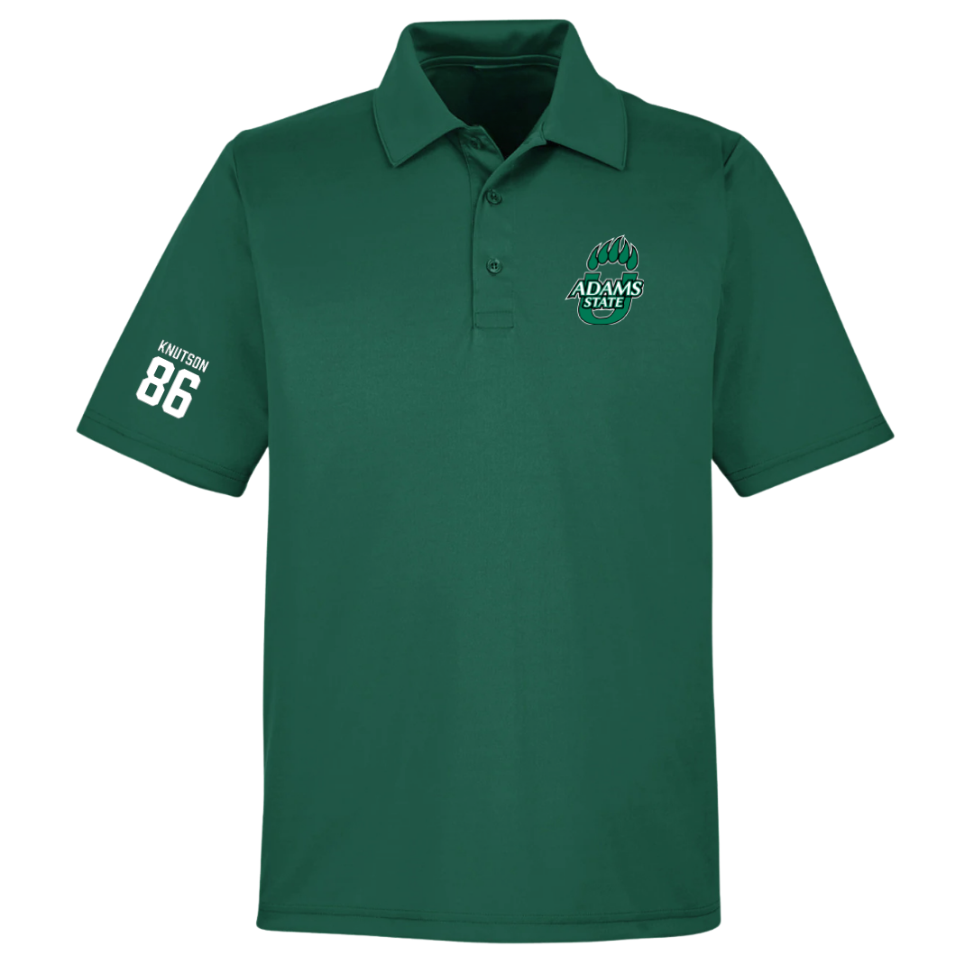 Adams State University Football Forest Green Polo - #86 Kelin Knutson
