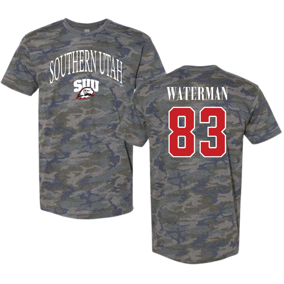 Southern Utah University Football Vintage Camo Tee - #83 Bryson Waterman