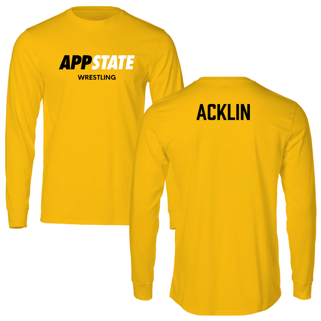 Appalachian State University Wrestling (M) Gold Long Sleeve - Drake Acklin