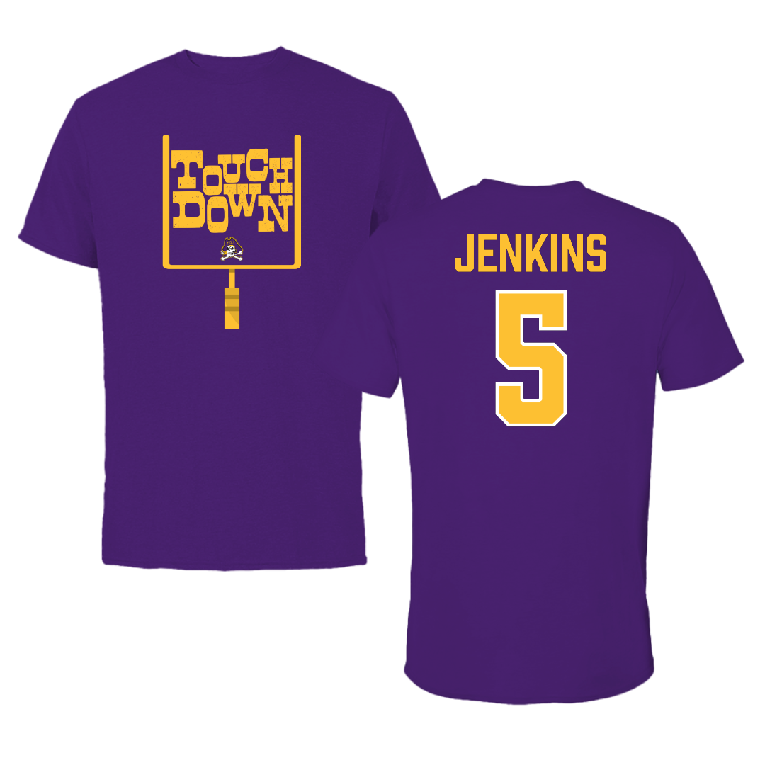 East Carolina University Football Purple Touchdown Tee - #5 Parker Jenkins