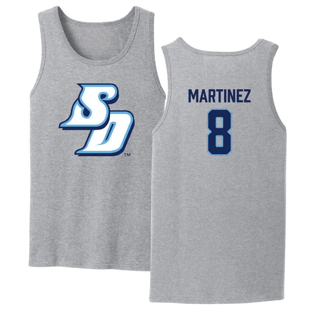 University of San Diego Soccer Sport Gray Tank Top - #8 Josh Martinez