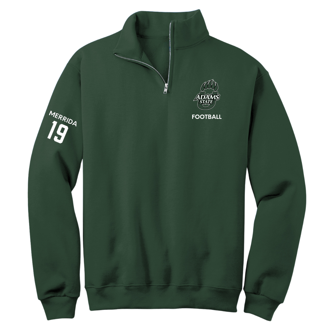 Adams State University Football Forest Green Quarter-Zip - #19 Ahmare Merrida
