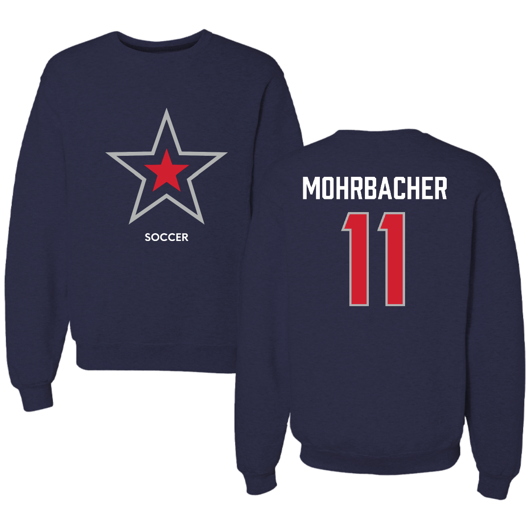 Robert Morris University Soccer (W) Navy Mascot Crewneck - #11 Renae Mohrbacher