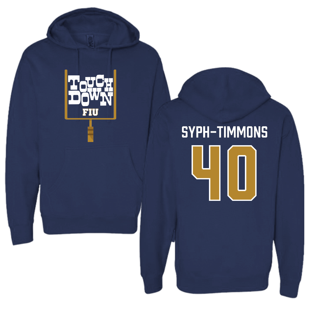 Florida International University Football Navy Touchdown Hoodie - #40 Orlando Syph-Timmons