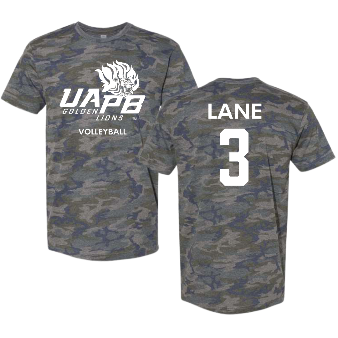 University of Arkansas-Pine Bluff Volleyball (W) Vintage Camo Tee - #3 Aleria Lane