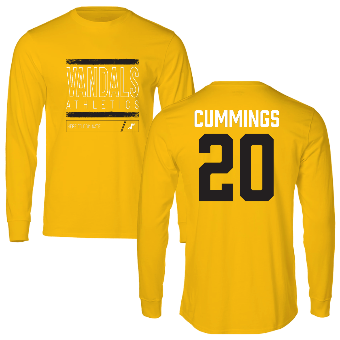 University of Idaho Football Gold Dominate Long Sleeve - #20 Elisha Cummings