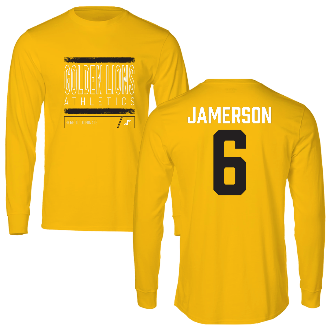 University of Arkansas-Pine Bluff Football Gold Dominate Long Sleeve - #6 Michael Jamerson