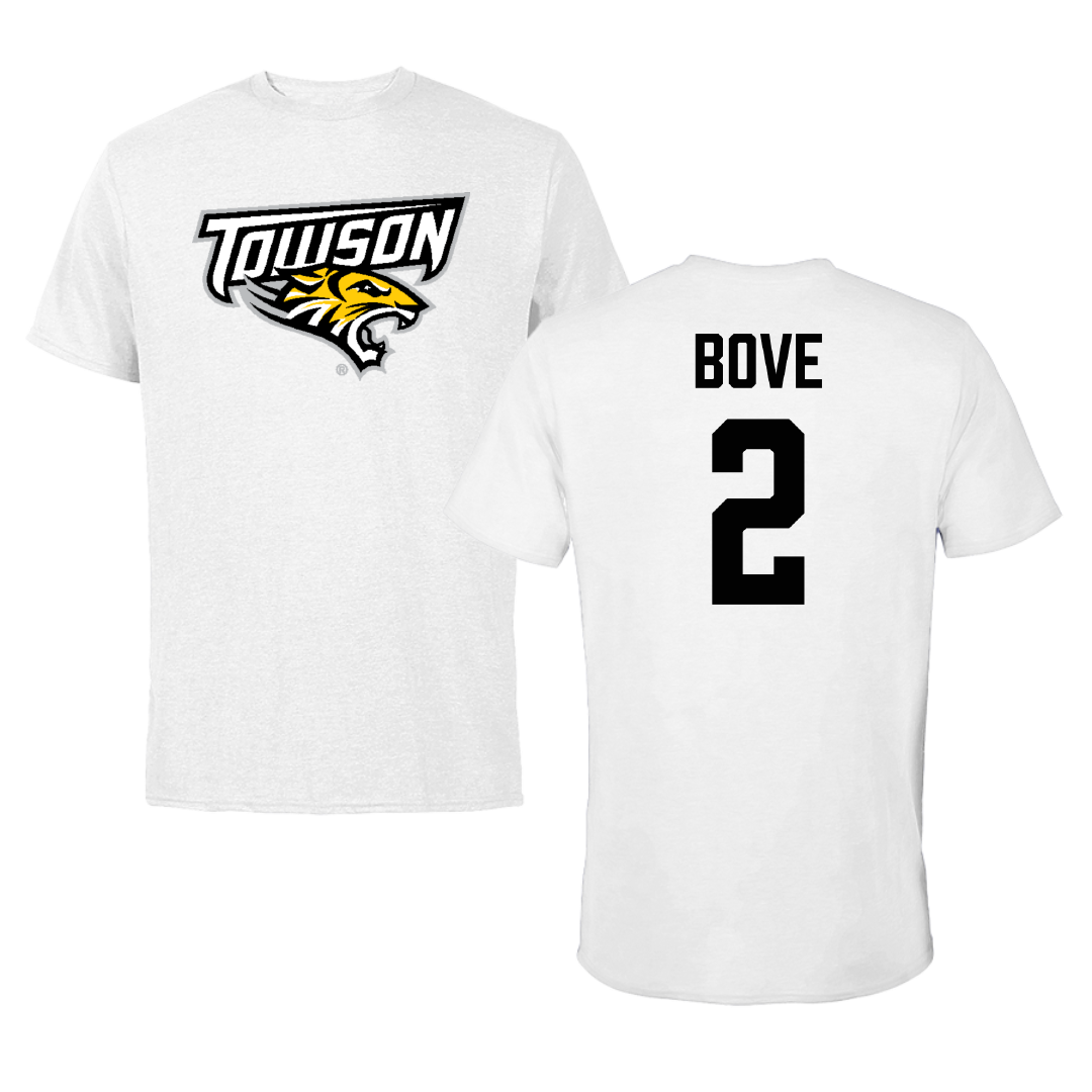 Towson University Field Hockey (W) White Performance Tee - #2 Lexi Bove