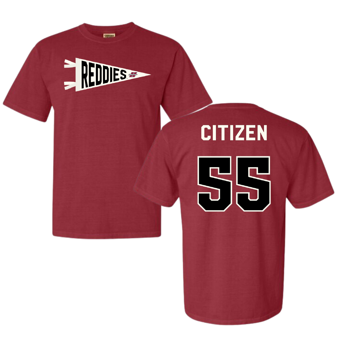 Henderson State University Football Crimson Pennant Comfort Colors Tee - #55 Jamarion Citizen