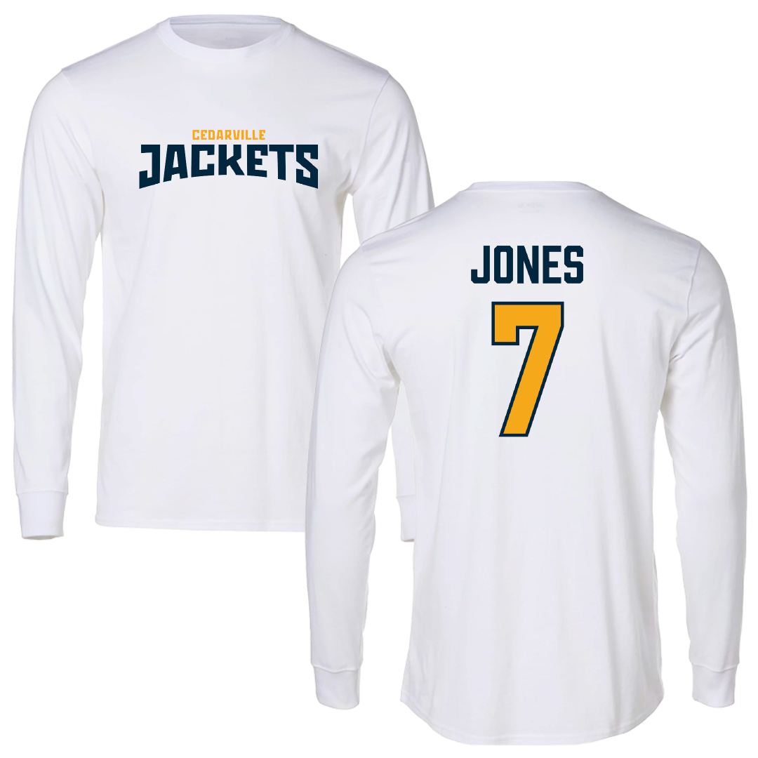 Cedarville University Softball White Classic Long Sleeve - #7 Madison Jones