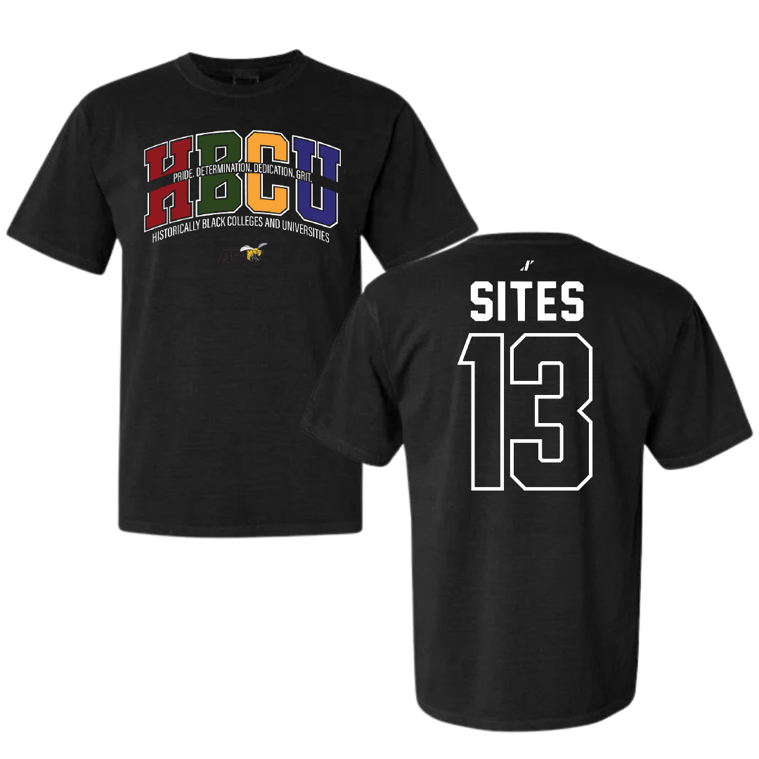 Alabama State University Soccer Black HBCU Comfort Colors Tee - #13 Briana Sites
