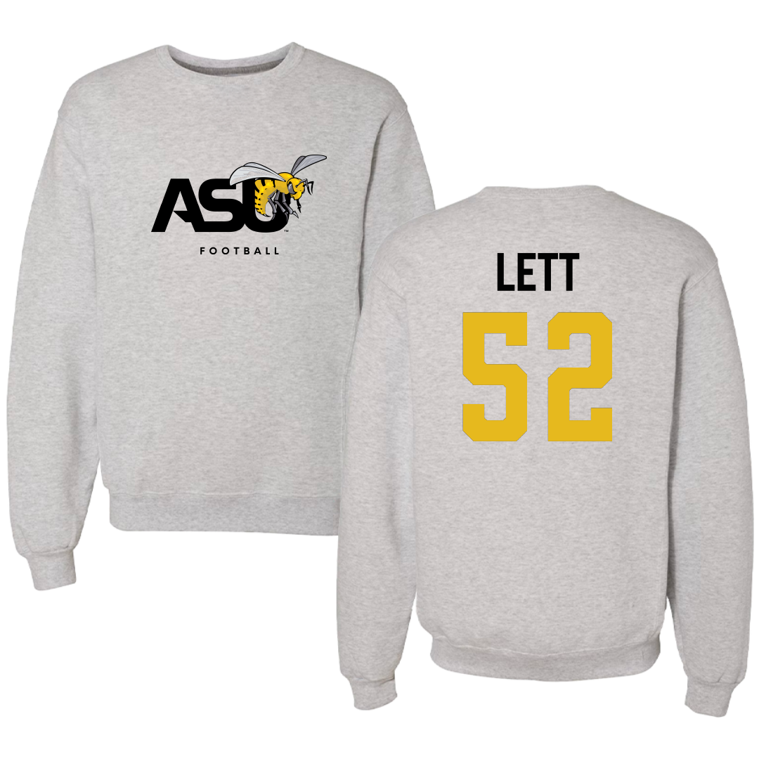 Alabama State University Football Light Gray Crewneck - #52 Trej Lett