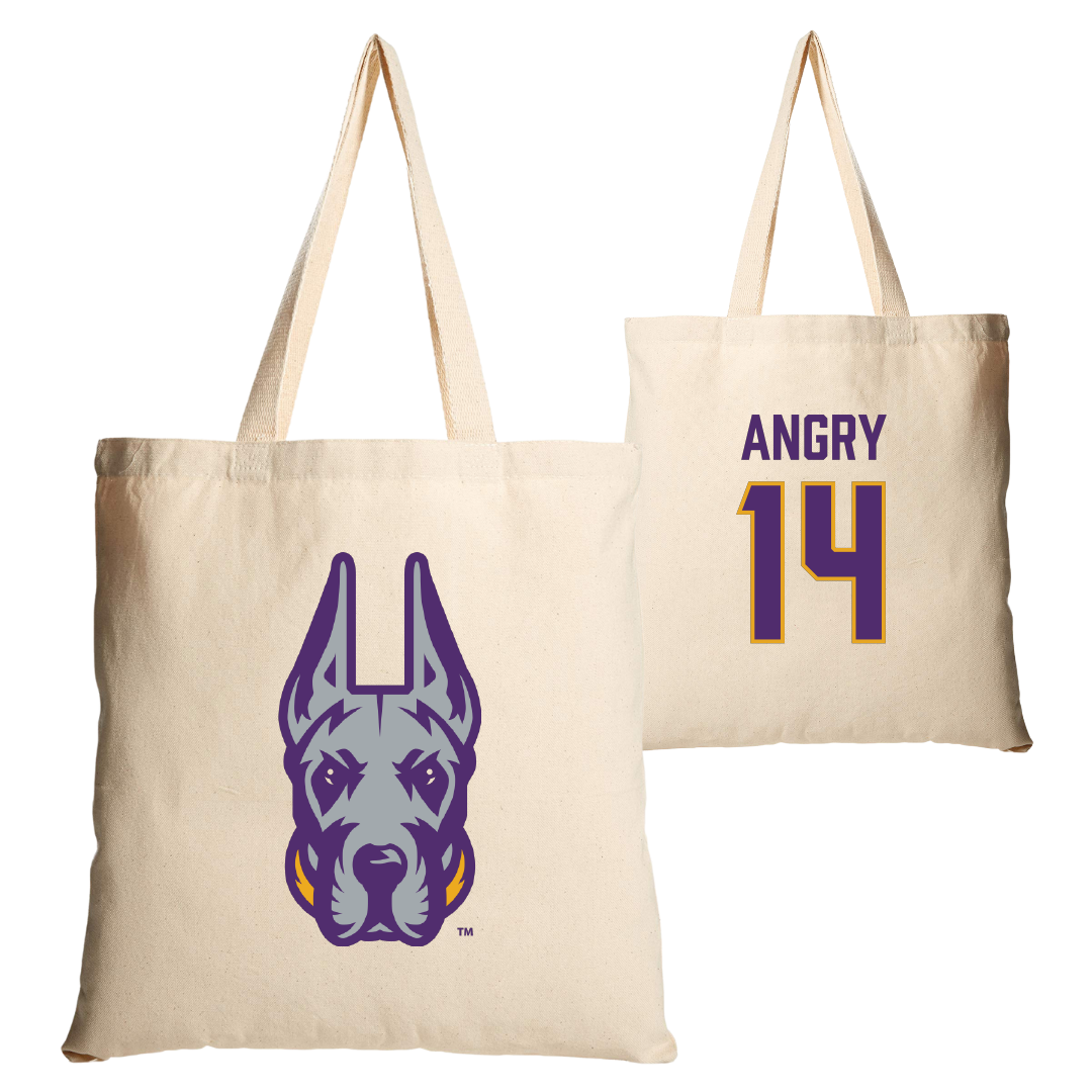 University at Albany Football Tan Canvas Tote Bag - #14 Kevon Angry