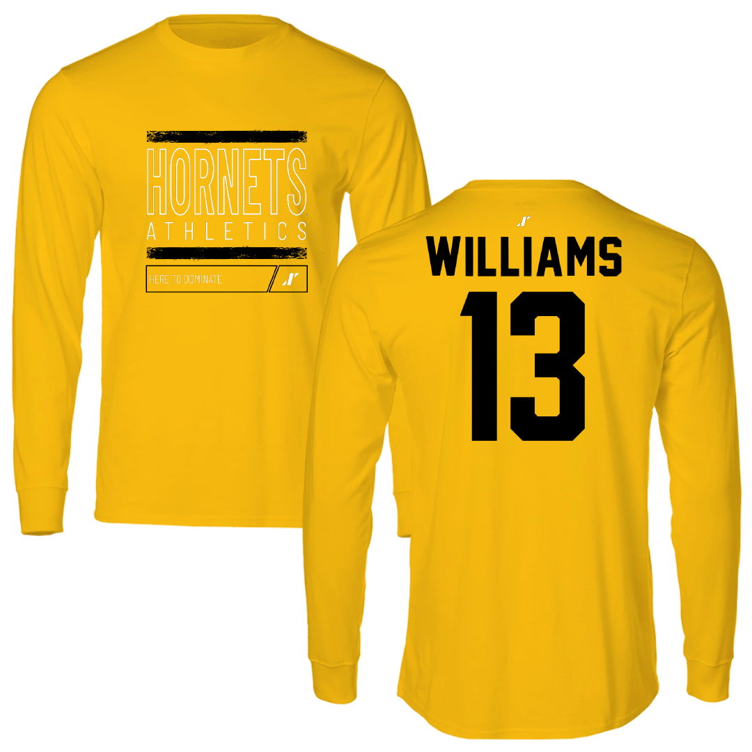 Alabama State University Softball Gold Dominate Performance Long Sleeve - #13 Bailee Williams