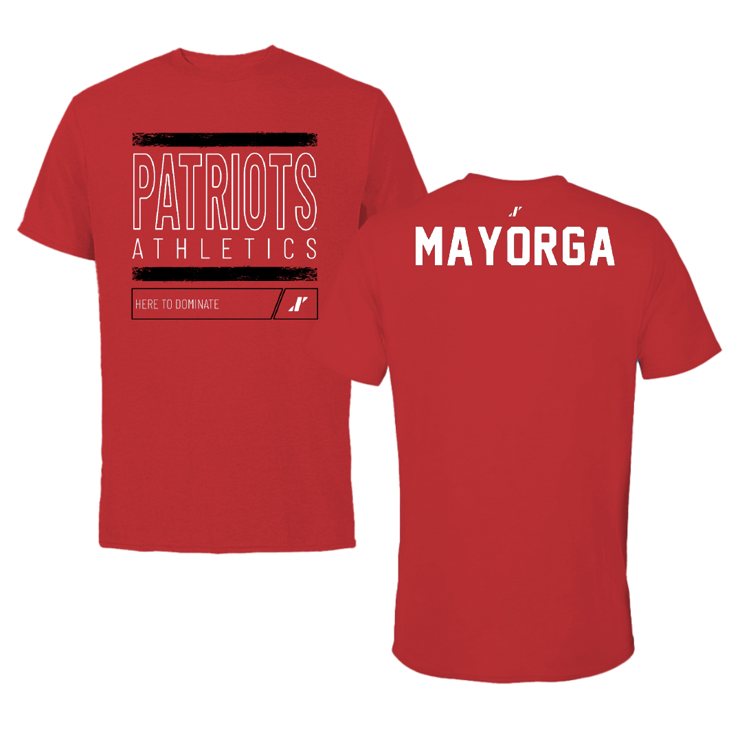 Dallas Baptist University Tennis Red Dominate Performance Tee - Edgar Mayorga