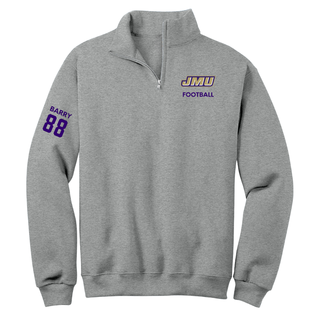 James Madison University Football Sport Gray Quarter-Zip - #88 Ibrahim Barry