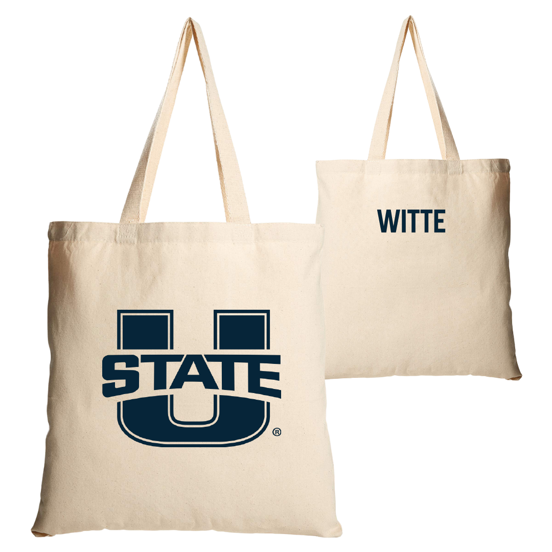 Utah State University Gymnastics Tan Canvas Tote Bag - Mya Witte