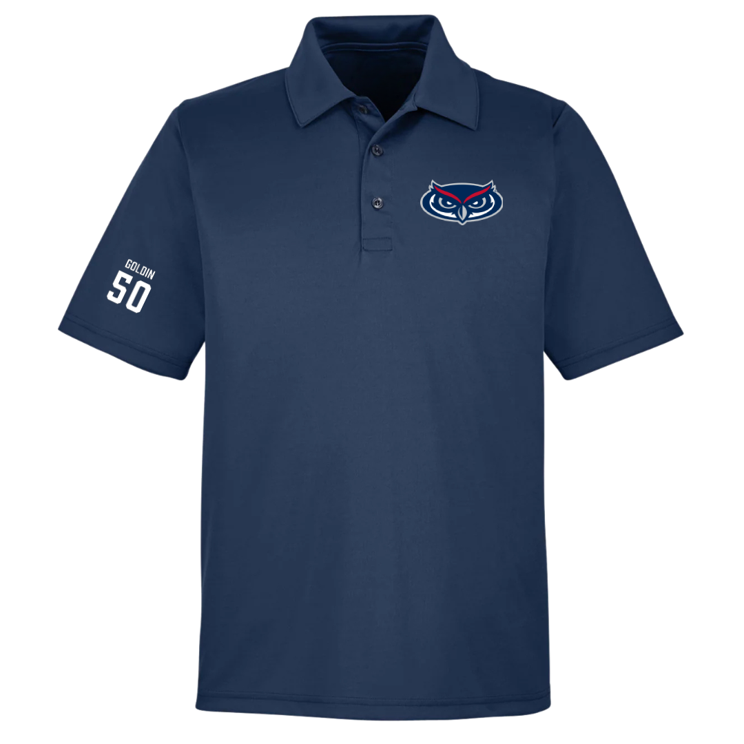 Florida Atlantic University Basketball (M) Navy Polo - #50 Vladislav Goldin