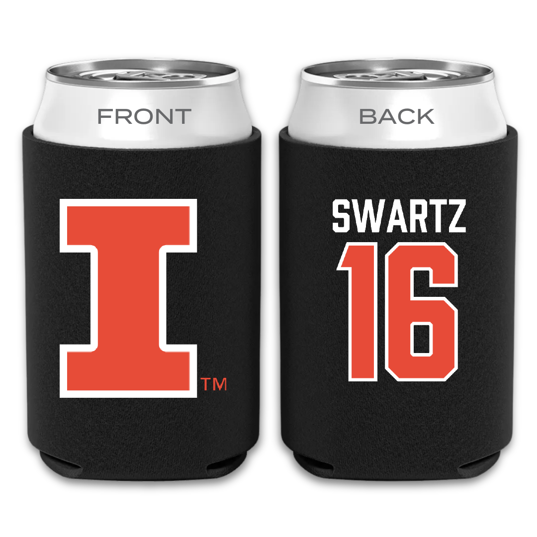 University of Illinois Baseball Black Can Cooler - #16 Jake Swartz