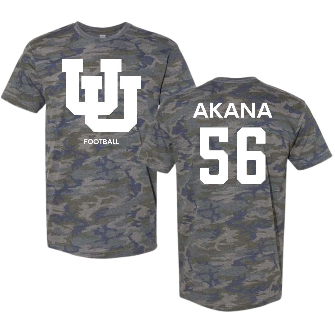 University of Utah Football Vintage Camo Tee - #56 Ka'eo Akana
