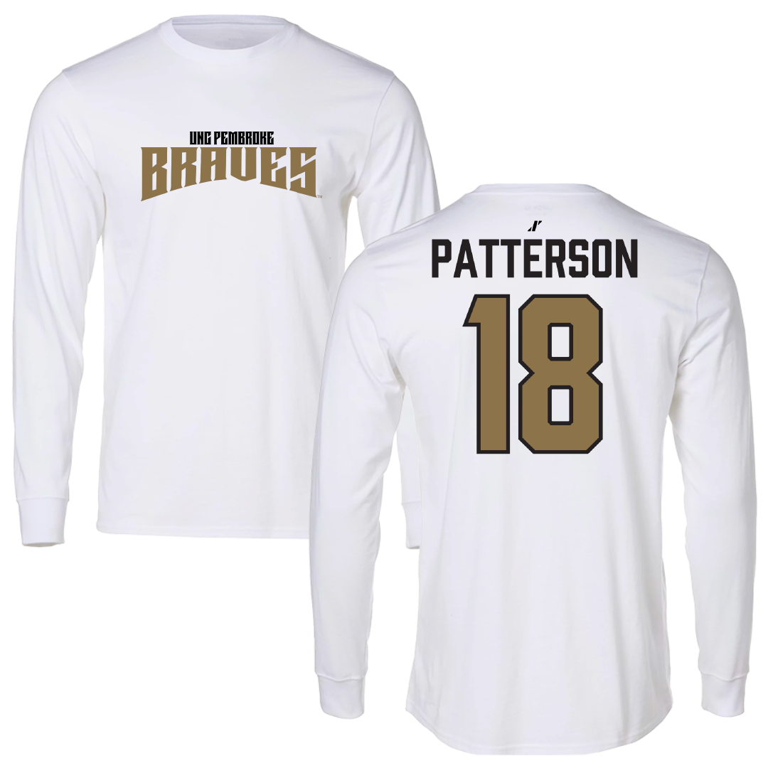 University of North Carolina at Pembroke Volleyball White Classic Performance Long Sleeve - #18 Tyler Patterson