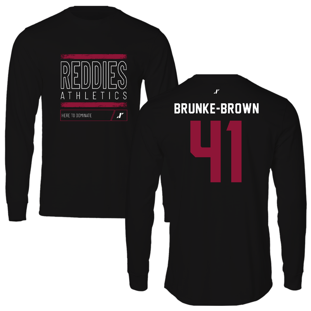 Henderson State University Football Black Dominate Performance Long Sleeve - #41 Colton Brunke-Brown