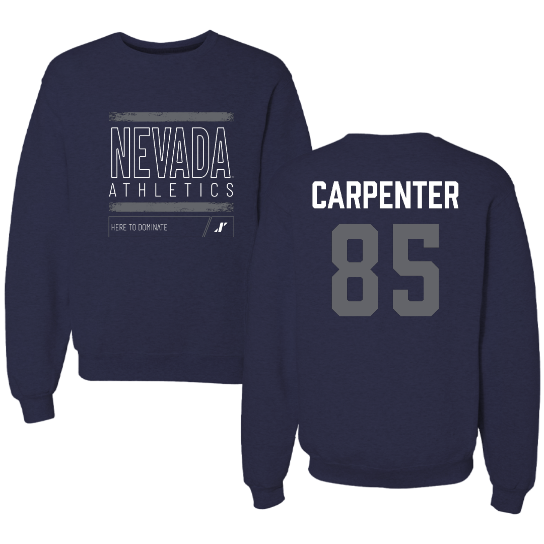University of Nevada Football Navy Dominate Crewneck - #85 Jett Carpenter
