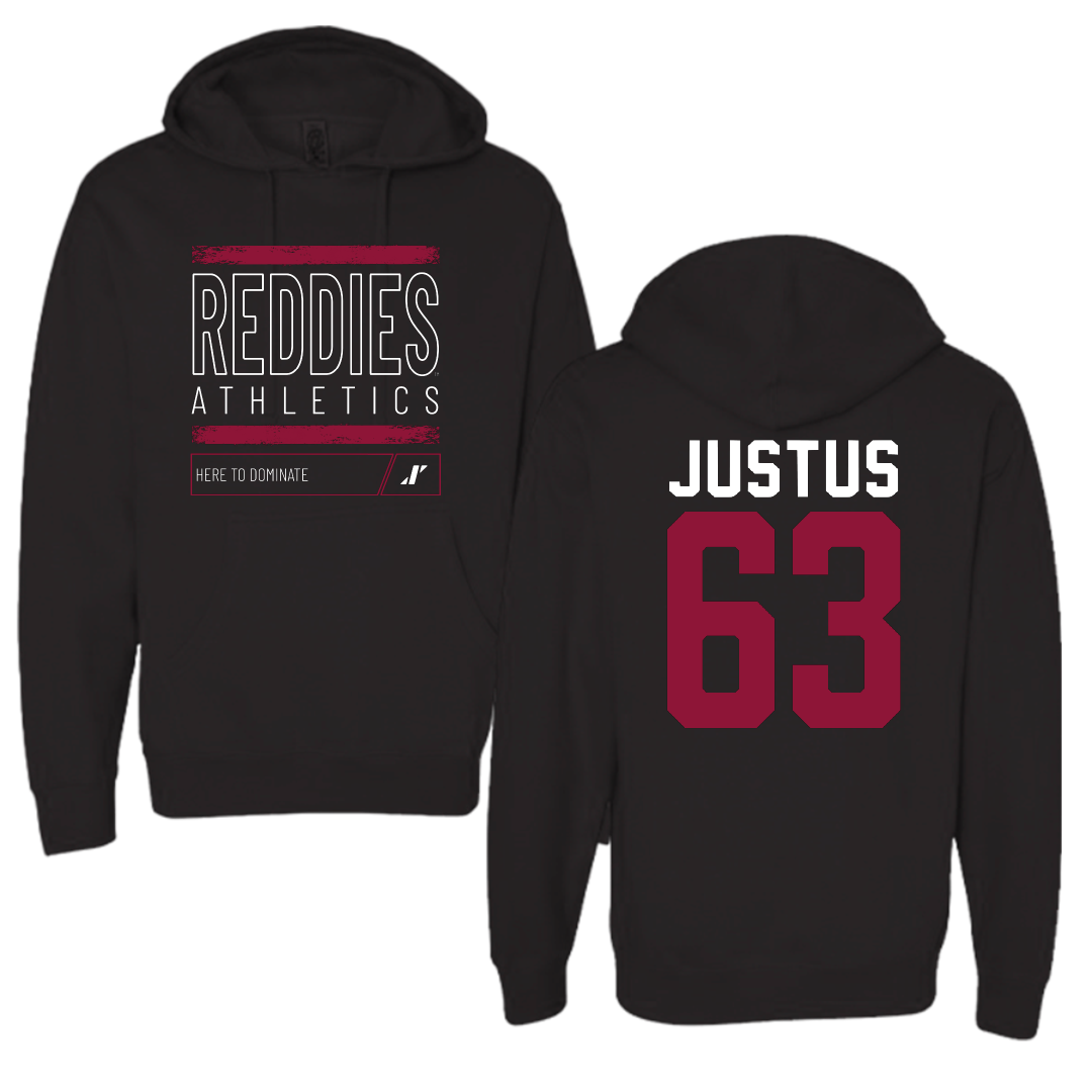 Henderson State University Football Black Dominate Hoodie - #63 Conner Justus
