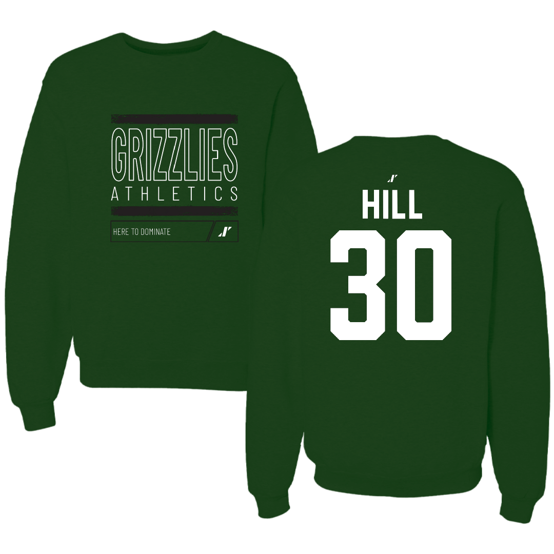 Adams State University Basketball Forest Green Dominate Crewneck - #30 Taejhuan Hill