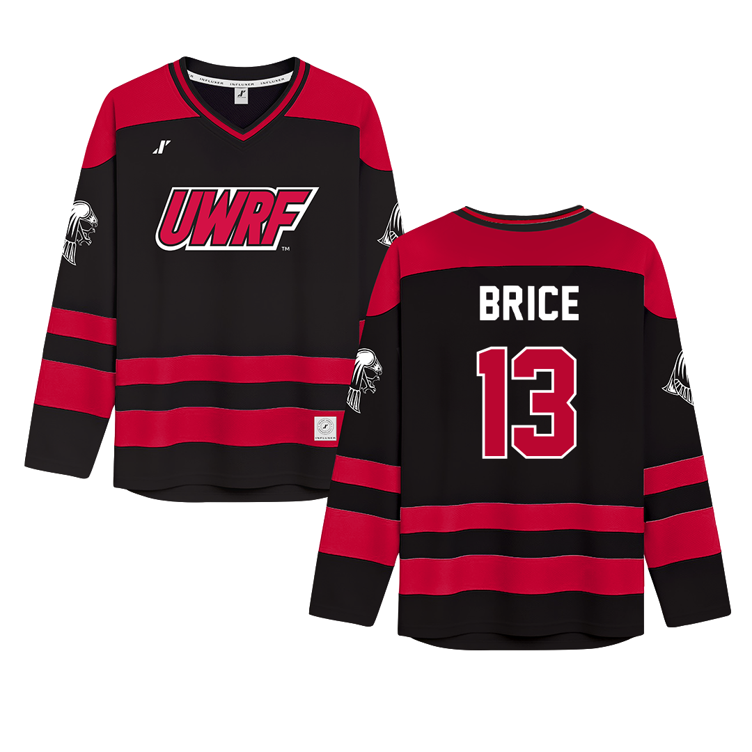 University of Wisconsin-River Falls Black Hockey Jersey - #13 Ellie Brice
