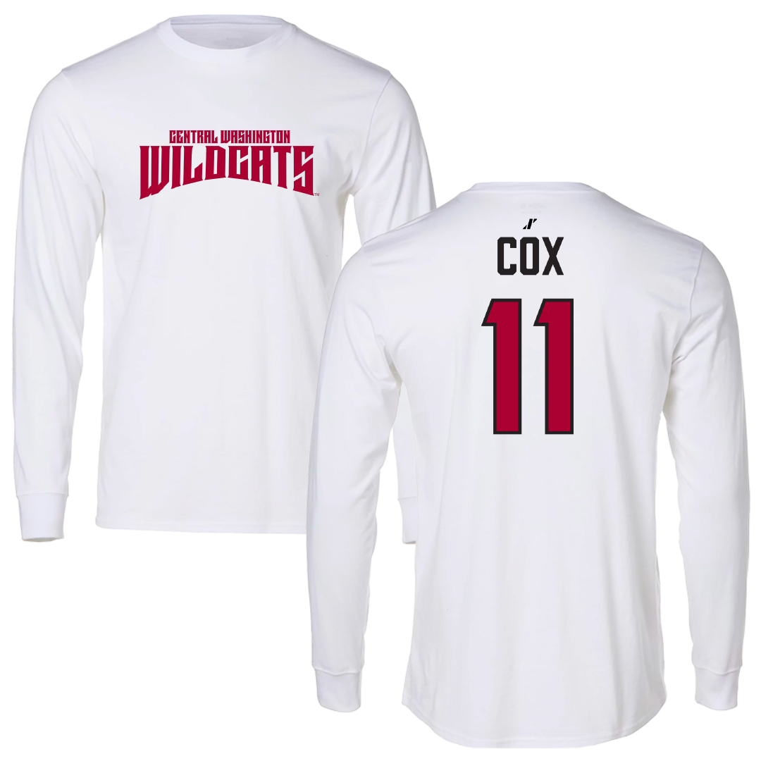 Central Washington University Volleyball White Classic Long Sleeve - #11 Lacy Cox