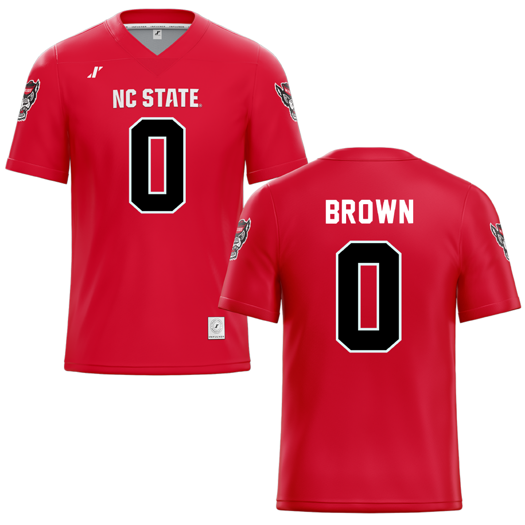 North Carolina State University Red Football Jersey - #0 Sean Brown